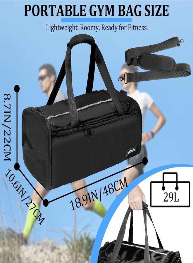 ORKELS Gym Bag with Shoe Compartment, 29L Sports Duffle Bag for Men and Women, Travel Backpack with Wet Pocket, Tear-Resistant Overnight Bag for Fitness, Workout, and Travel - Image 2